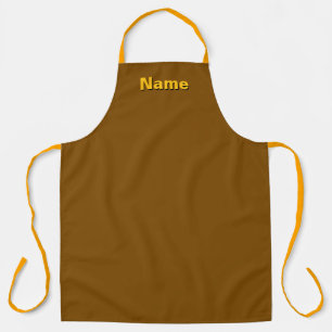 Delantal Personaliza Con Nombre Chef Baker Caterer Brown