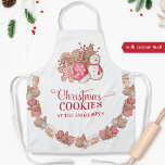 Delantal Personaliza con tu texto, cookies de Navidades<br><div class="desc">Haz de esta hermosa y única una de las amables delantales de vacaciones tu propio y personalizar con tu propio texto. Hay dos áreas de texto disponibles para la personalización. Un diseño magnífico con galletas de vacaciones en una mezcla de tonos beige, blanco y rojo. Árbol de Navidad, muñeco de...</div>