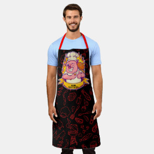 Delantal Personaliza divertido chef de barbacoa cerdo a la 