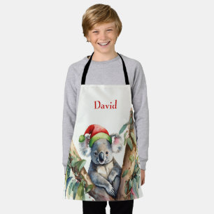 Delantal Personaliza el nombre de la Navidad Koala en gumtr