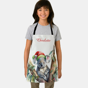 Delantal Personaliza el nombre de la Navidad Koala en gumtr