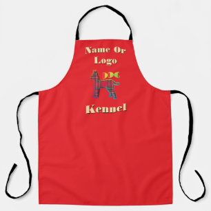 Delantal Personaliza El Nombre O El Logo Rojo De Perro