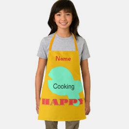 Delantal Personaliza la cocina de niños felices amarillo so