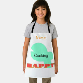 Delantal Personaliza la cocina de niños felices blancos