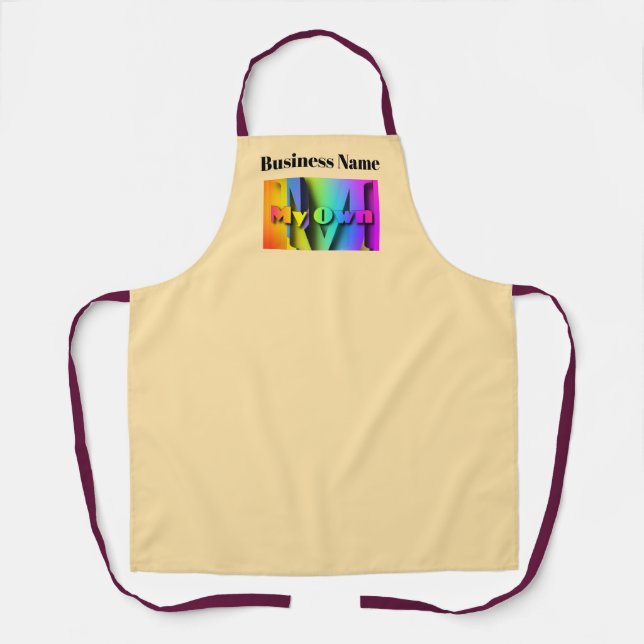 Delantal Personaliza Mi Propio Café Tienda de Café Beige (Anverso)