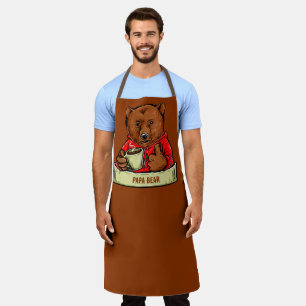 Delantal Personaliza Papá Oso Papá Desayuno Café de la Maña