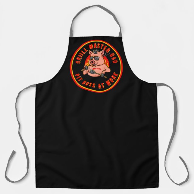 Delantal Personaliza Parrillada De Cerdo Maestro Papá Diver (Anverso)