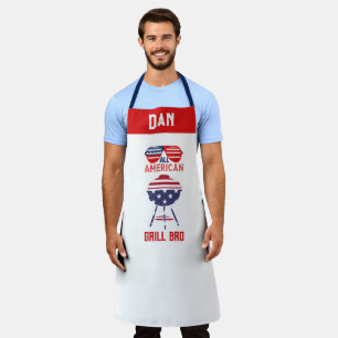 Delantal Personalizable All American Grill Bro Patriotic Ch