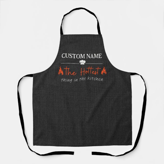 Delantal Personalizable Apron algo más caliente en la cocin (Anverso)