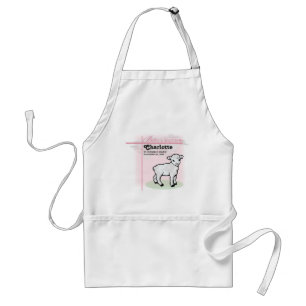 Delantal Personalizable, Bautizo, Rosa, Niña, Cordero