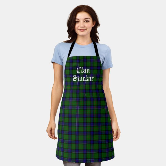 Delantal Personalizable Clan Sinclair Tartan (Gastado)