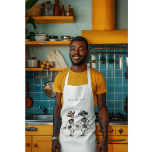 Delantal Personalizable de esqueletos bailarines de Dia de