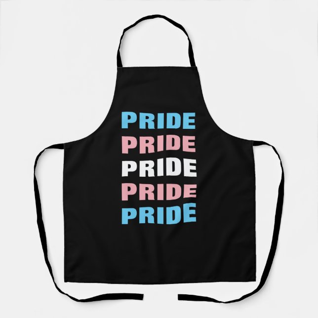 Delantal PERSONALIZABLE del orgullo transgénero LGBTQ repit (Anverso)
