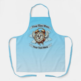 Delantal Personalizable "El tiempo vuela cuando" Reloj vola