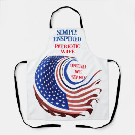 Delantal personalizable "Esposa Patriótica Sencilla"