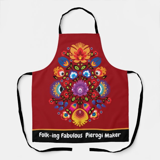 Delantal Personalizable Folk-ing Fabulous Pierogi maker (Anverso)