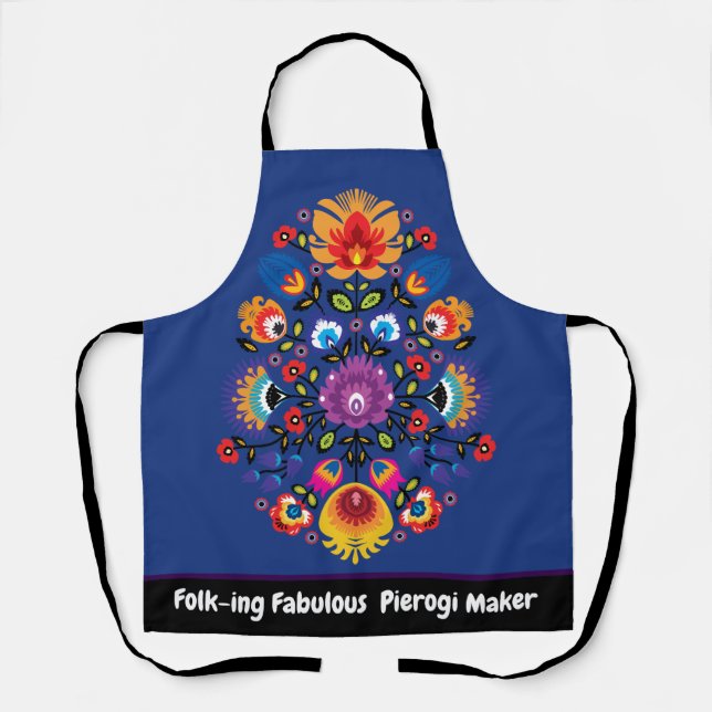 Delantal Personalizable Folk-ing Fabulous Pierogi maker (Anverso)
