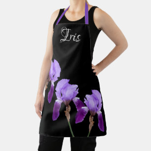 Delantal Personalizable Iris nombre bonito iris morado flor