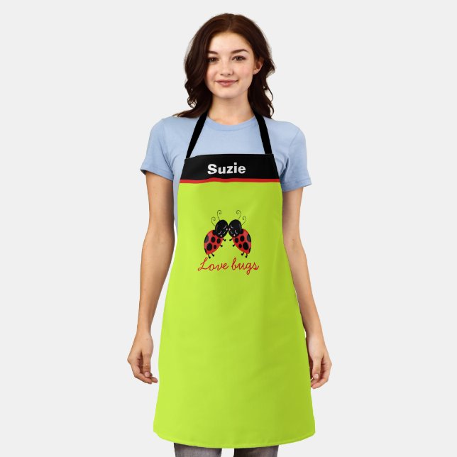 Delantal Personalizable Love Bugs Chef Baker Personalizado (Gastado)