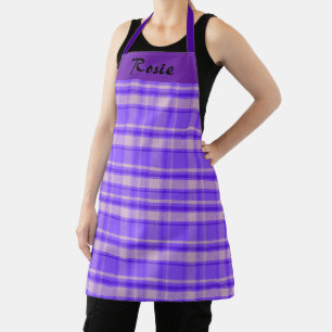 Delantal Personalizable Merry Peri Plaid, Purple Tartán