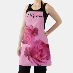 Delantal Personalizable Miriam nombre bonito rosa rosa flor