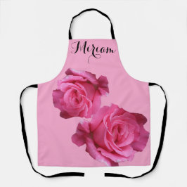 Delantal Personalizable Miriam nombre bonito rosa rosa flor
