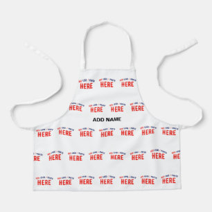 DELANTAL PERSONALIZABLE MODERNO ESTILO BLANCO VERIFICADO MA