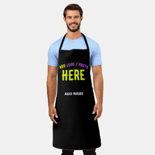 DELANTAL PERSONALIZABLE MODERNO ESTILO NEGRO VERIFICADO MAR