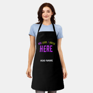 DELANTAL PERSONALIZABLE MODERNO ESTILO NEGRO VERIFICADO MAR