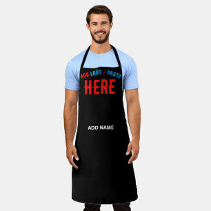 DELANTAL PERSONALIZABLE MODERNO ESTILO NEGRO VERIFICADO MAR