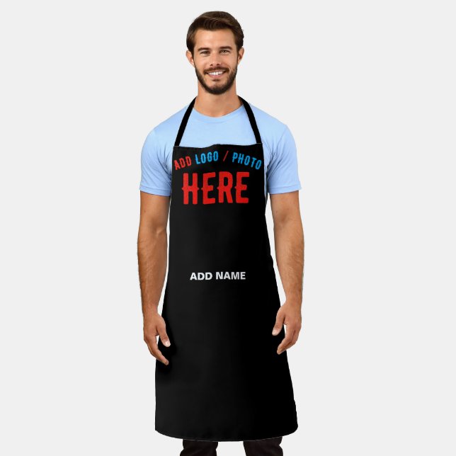 DELANTAL PERSONALIZABLE MODERNO ESTILO NEGRO VERIFICADO MAR (Gastado)