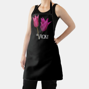 Delantal Personalizable Nombre vicky monograma giratorio ro