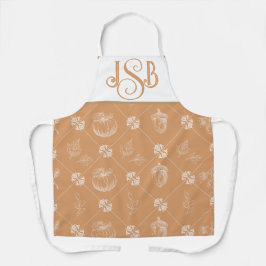 Delantal Personalizable otoñal Monograma Apron - Naranja si