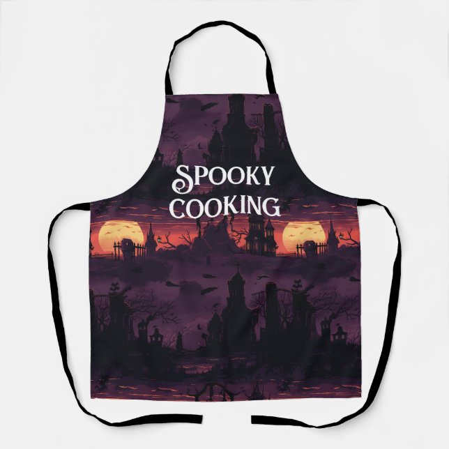 Delantal  Personalizable para Cocina Espeluznante Halloween (Anverso)