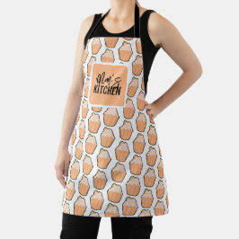 Delantal Personalizable Peach Cupcake Kitchen Apron