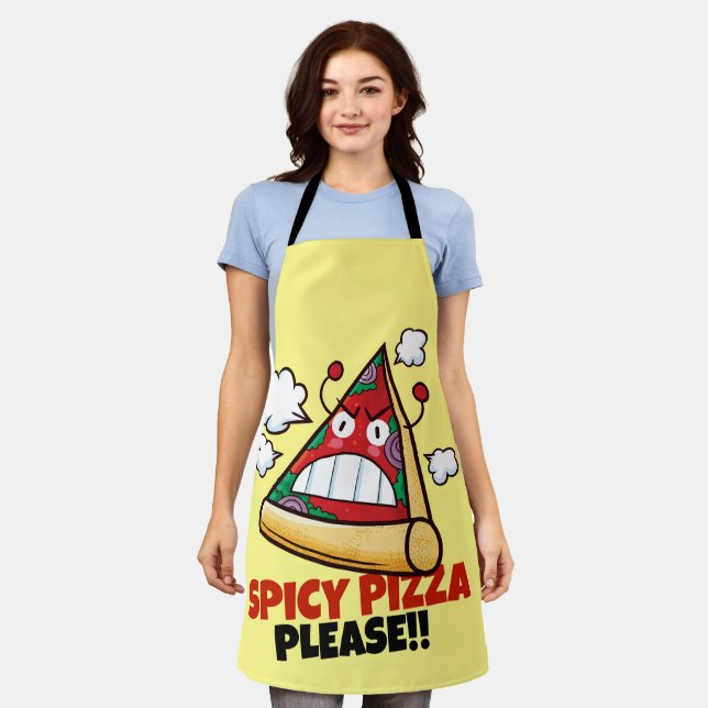 Delantal ¡personalizable Pizza Spicy Por Favor! (Gastado)