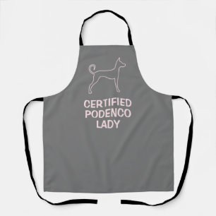 Delantal Personalizable Podenco Perro Silueta Rosa