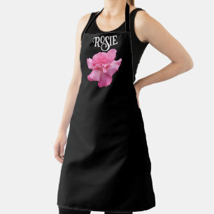 Delantal Personalizable Rosie nombre bonito rosa rosa flora