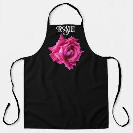 Delantal Personalizable Rosie nombre rosa rosado caliente b