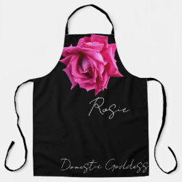 Delantal Personalizable Rosie nombre rosa rosado caliente b