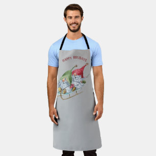 Delantal Personalizable Sledding Gnomes