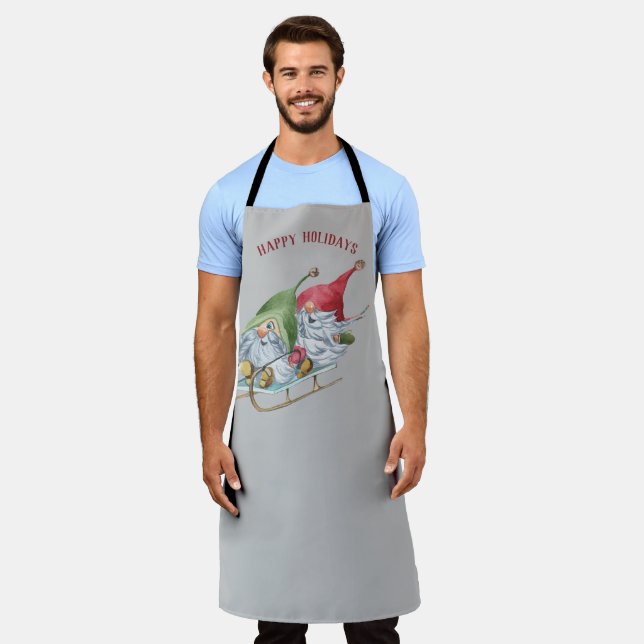 Delantal Personalizable Sledding Gnomes (Gastado)