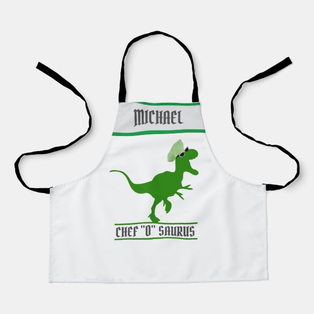 Delantal Personalizable T-Rex Chef Junior Personalizado Niñ (Anverso)