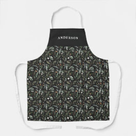 Delantal Personalización botánica elegante y moderna de col