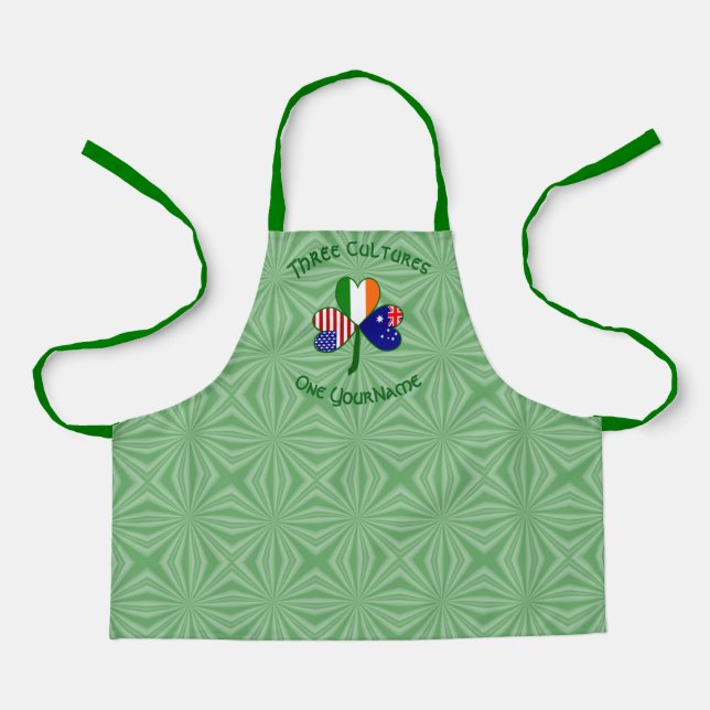 Delantal Personalización de la bandera de shamrock norteame (Anverso)