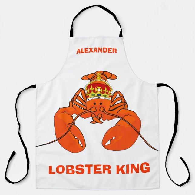 Delantal Personalización de Lobster King Long Apron (Anverso)
