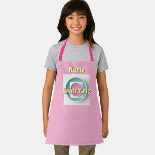 Delantal Personalización del color rosa de tiempo de dibujo