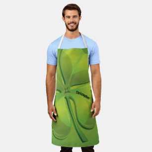Delantal Personalización del Shamrock verde en el Día de Sa