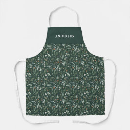 Delantal Personalización elegante botánica moderna y verde