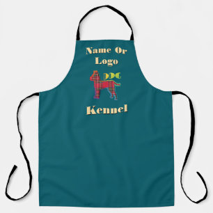 Delantal Personalización Nombre O Logo Perro Kennel Dk Verd
